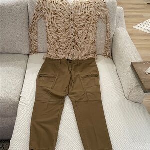 Brown Supplies Pants (12) and Fun Beige Blouse (L) go beautifully together!